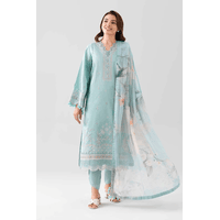 3 Piece - Digital Printed Embroidered Suit