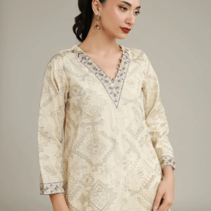 Geometric Silk Kurta